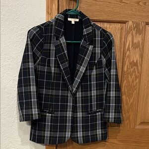 Navy Plaid Blazer